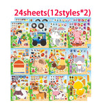sticker animaux ferme multicolore cartoon adhésif diy activités enfants garçons filles fournitures bricolage artisanal