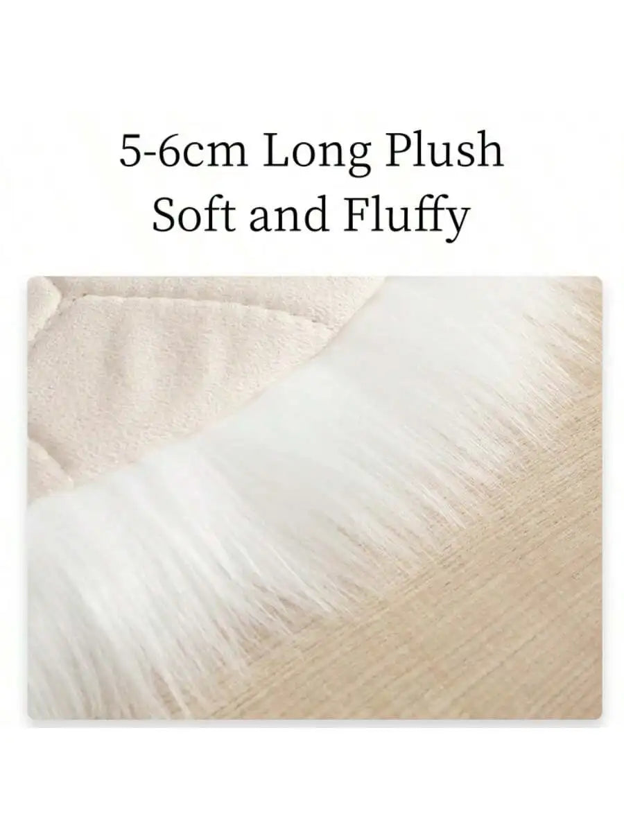 tapis blanc rose pâle motif pattes chat doux fourré acrylique daim moderne chambre maison