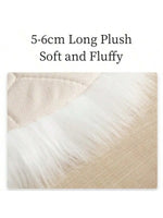 tapis blanc rose pâle motif pattes chat doux fourré acrylique daim moderne chambre maison