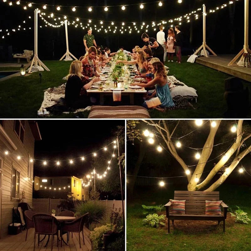 guirlande lumineuse solaire led globes cristal lumière chaude extérieure jardin patio festif