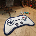 tapis antidérapant polyester doux motif manette jeu moderne bleu blanc rouge gris noir