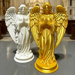 statue ange blanc or impression 3d texture brillante classique religieuse autel maison