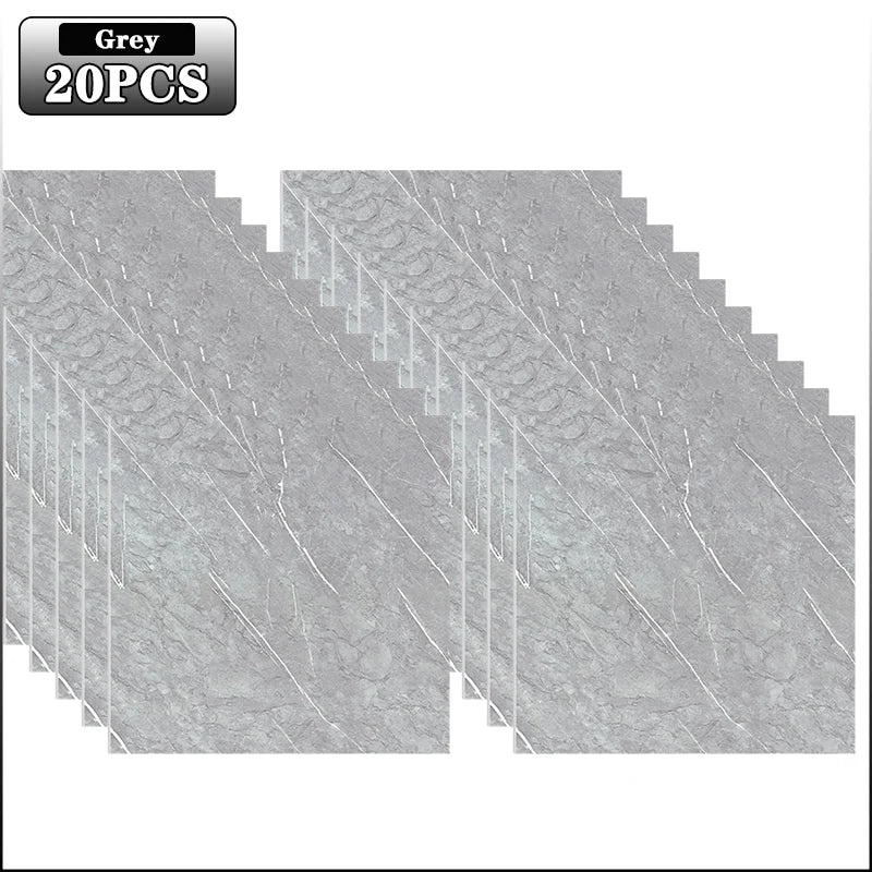 panneaux decoratifs marbre gris blanc adhesifs sol mur modernes pack 10 pieces