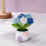 décoration maison tricotée bouquet fleurs artificielles anniversaire baby shower tricolore creative artisanal