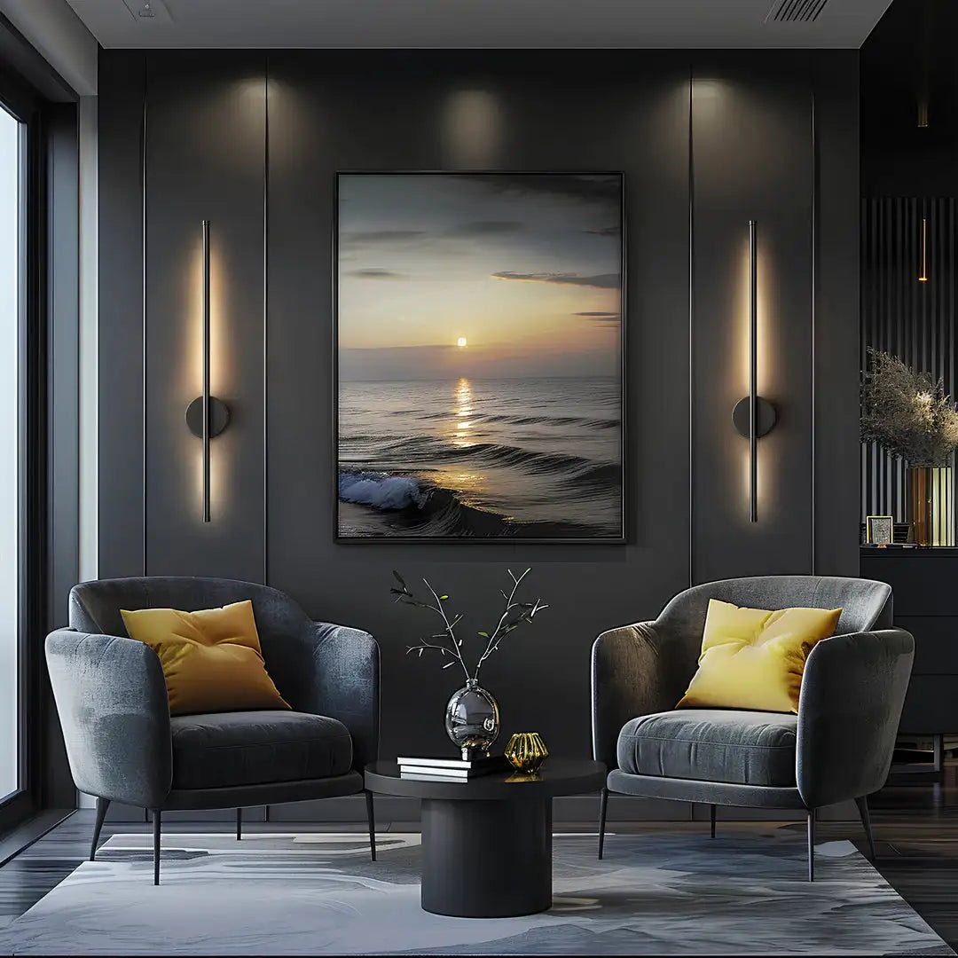 Lampes murales LED modernes rechargeables USB variante luminosité couleurs noir or