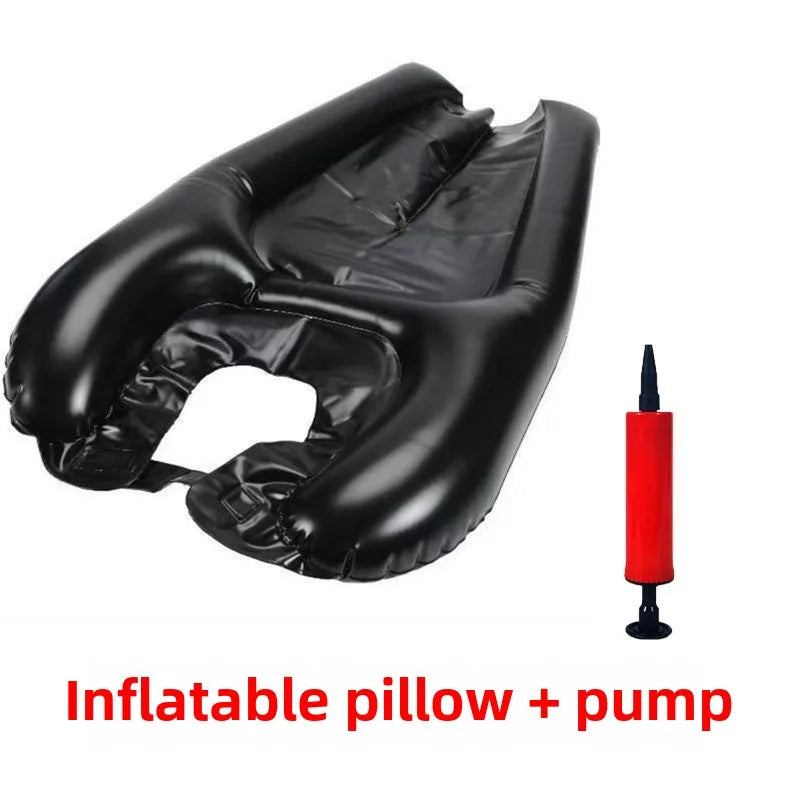 coussin gonflable noir moderne pompe main maison 60x38x10cm