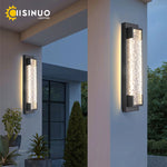 lampe murale led noire contemporaine acier inoxydable ondulée ip65 réglable triac 3000k 6000k