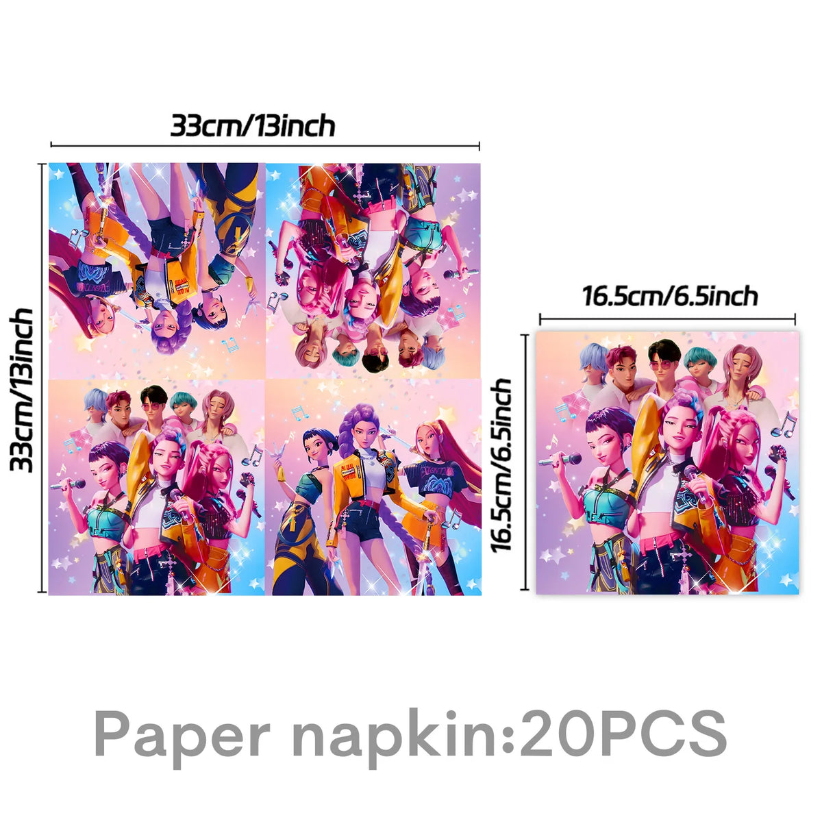 kit décoration anniversaire fille personnages dessin animé assiettes gobelets serviettes nappe guirlande rose violet