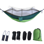 hamac camping extérieur portable deux personnes vert olive camouflage simple moustiquaire nylon poids léger