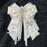 épinglette cheveux bleu clair rose pâle vert pastel papillon strass élégante occasion fête anniversaire