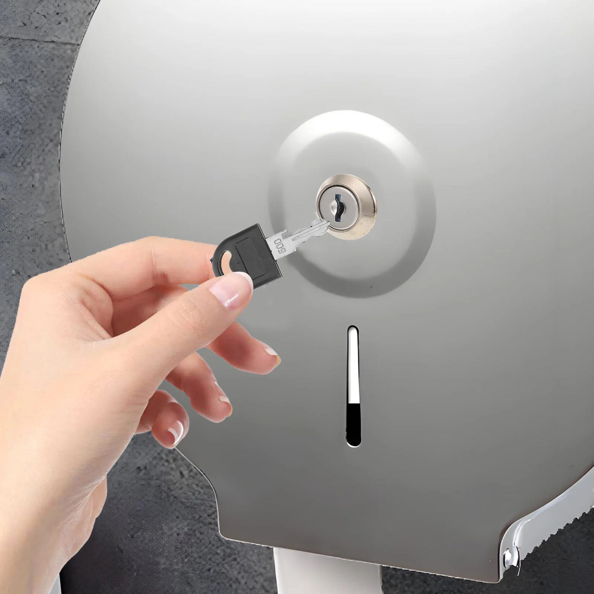 clé acier inoxydable noir moderne adhésif porte serviettes papier toilette professionnel ergonomique commercial