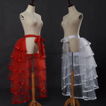 jupe tulle rouge blanche noire marron transparente rubans vintage mousseline cocktail femme