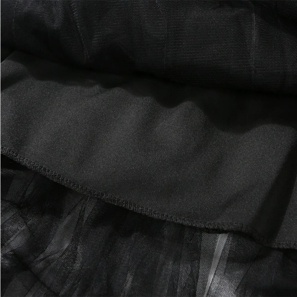 jupe tulle plissée élégante noir gris rose translucide classique femme