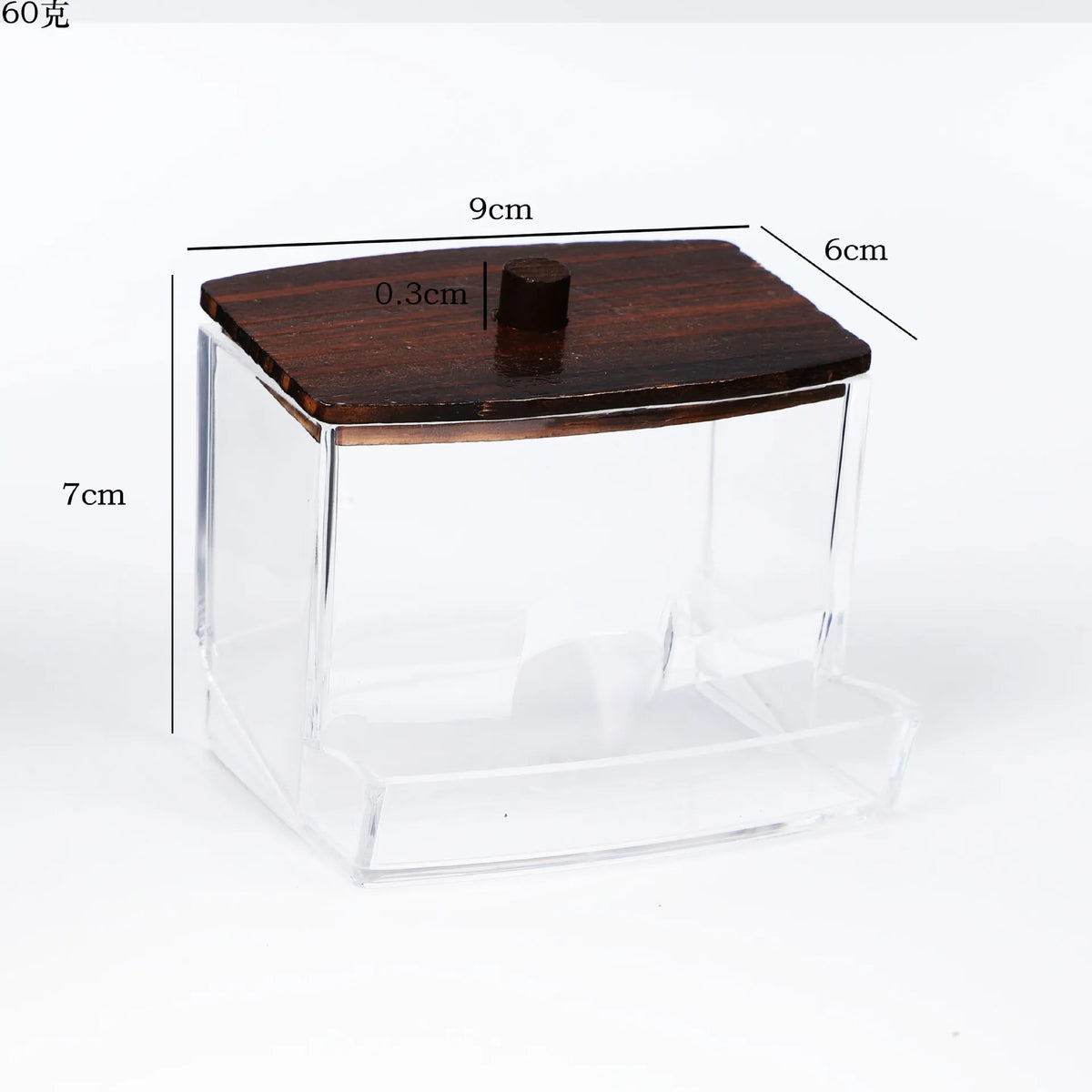 boîte rangement transparente bois coton tiges couvercle bambou moderne minimaliste anti poussière cosmétiques salle