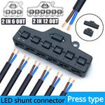 connecteur branchement led noir ports ports pièces self locking câbles noirs bleus plat lisse