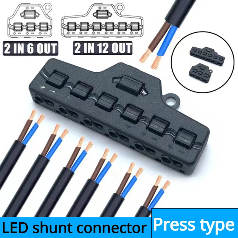 connecteur branchement led noir ports ports pièces self locking câbles noirs bleus plat lisse