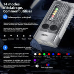 lampe poche rechargeable multi mode uv led alarme sonore porte clés camping