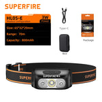 lampe frontale rechargeable led mini noire orange clip moderne pratique