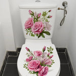 autocollants muraux fleurs colorées bouquet papillons salle bain blanc 30x30cm 2pièces adhésifs