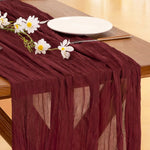 chemin table bordeaux serviette plissée semi transparente décoration mariage fête boho rustique