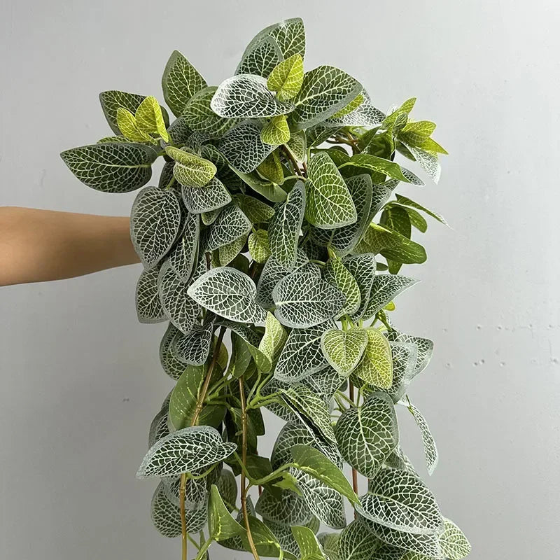 plantes vertes artificielles feuilles vigne plastique 95cm extérieur moderne accroché