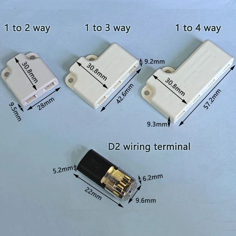 connecteur câble sans soudure blanc clips fonctionnel voies led strip basse tension 6a max
