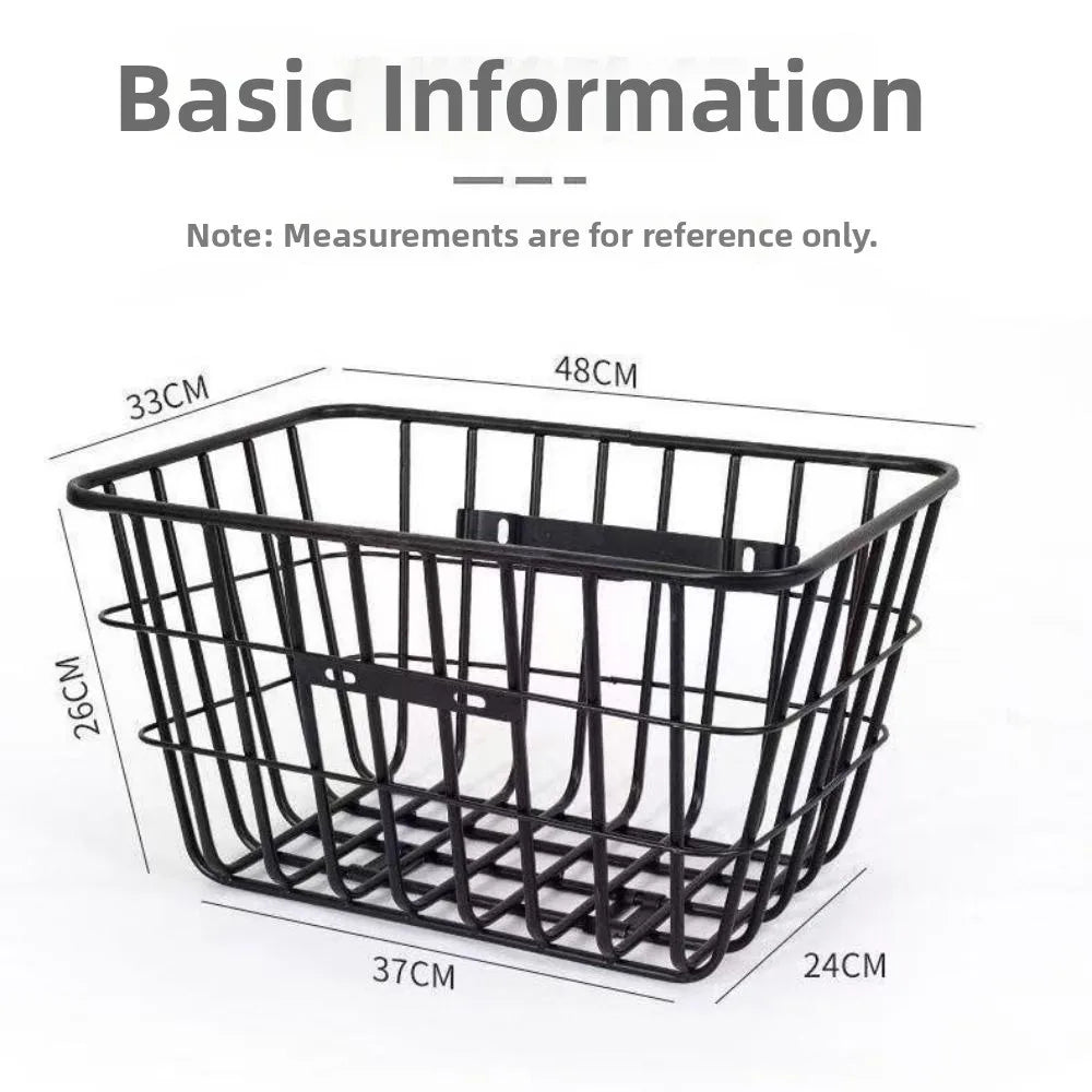 panier vélo noir maille métallique moderne clips fixation grande capacité réglable easy install