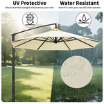 parapluie patio protection beige clair baleines moderne extérieur jardin remplacement toile supérieure