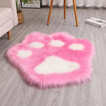 tapis fourrure paws noir blanc gris rose moderne lavable machine doux