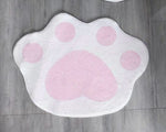 tapis blanc rose chat motif doux moelleux moderne animalier intérieur