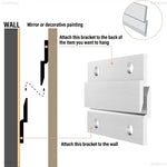 cadres murals blancs finition brossée moderne vis ancrages aluminium alliage