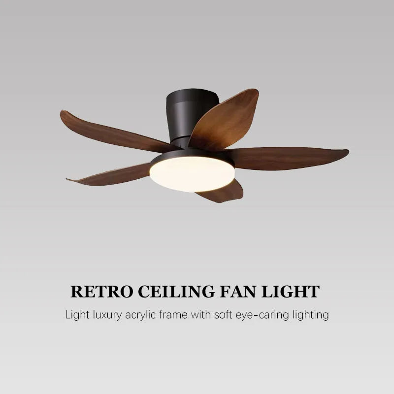 ventilateur lampe led noir blanc bois minimaliste silencieux télécommande minuterie chambre salon cuisine