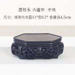 support décoratif bois gravures classique vase pot fleur tasse thé rouge foncé