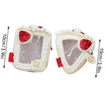 sac poupées gâteau kawaii fenêtre transparente doublure pelucheuse couleurs vives ours pendentif figurines collectionnement