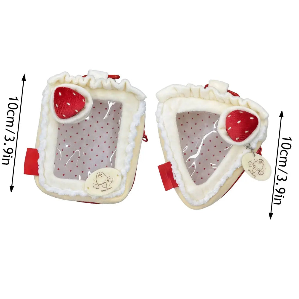 sac poupées gâteau kawaii fenêtre transparente doublure pelucheuse couleurs vives ours pendentif figurines collectionnement