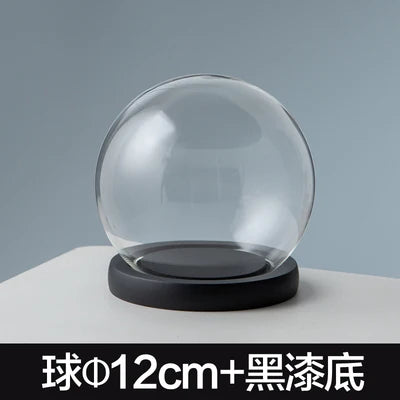 boule verre transparent socle bois décoration d'intérieur moderne objet d'exposition moderne