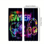 rideau cyberpunk console jeu noir multicolore polyester blackout moderne pièces