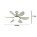 ventilateur lumière led 30w télécommande blanc moderne minimaliste contemporain fonctionnel