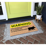 tapis d'entrée antidérapant imperméable marron clair noir jaune moderne humoristique porc résistant décoloration