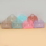 sac main maille vintage violet rose bleu clair beige pliable respectueux environnement