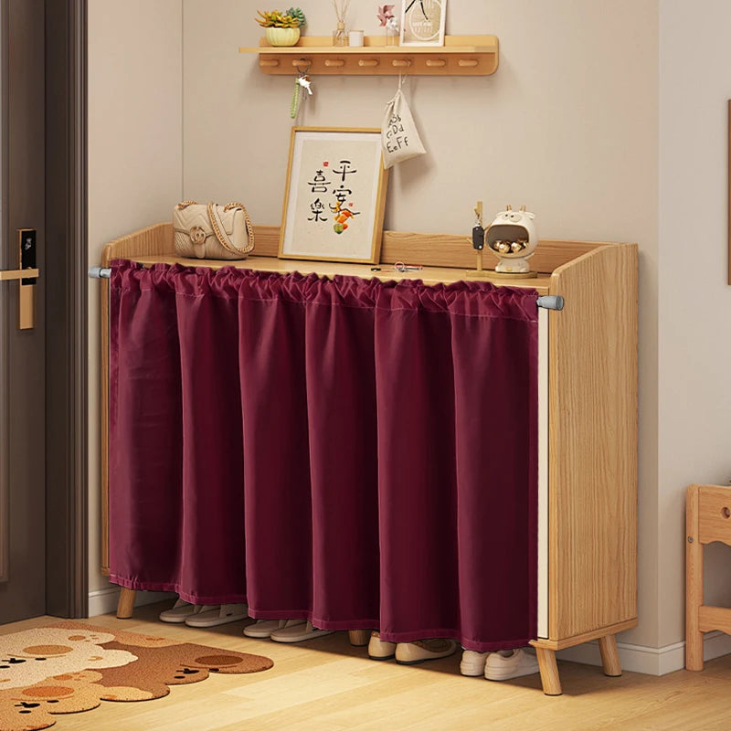 rideau plissé polyester imperméable rouge foncé meuble bas cuisine décoratif moderne minimaliste 100x70cm 140x70cm