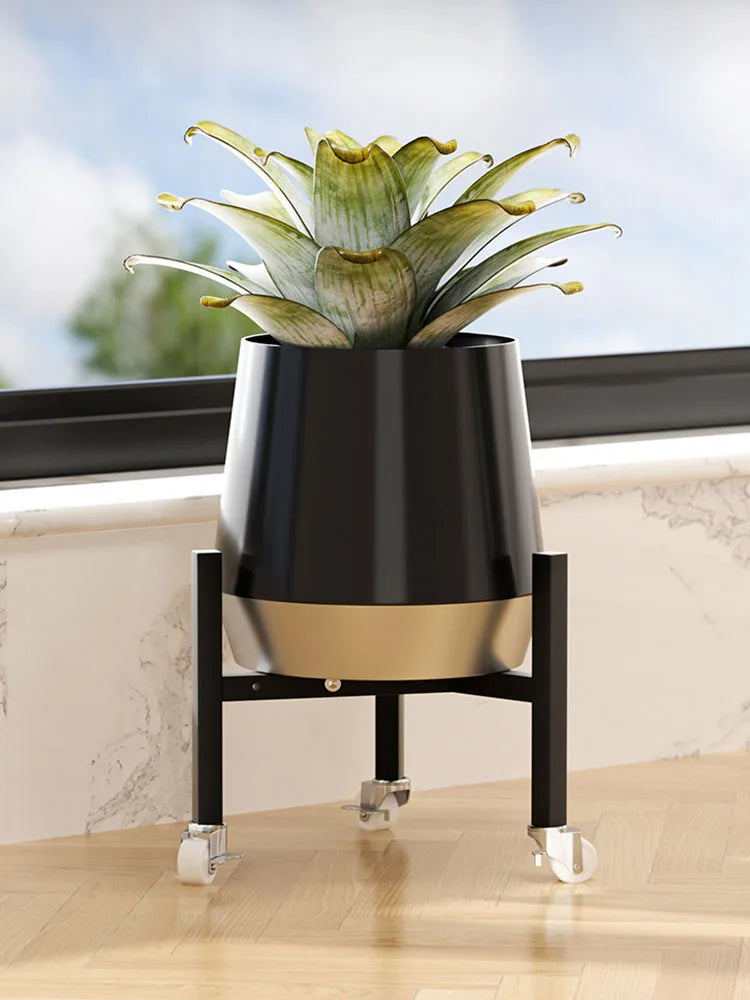 support plantes réglable métal noir blanc moderne étagères extensibles assemblage facile pot plateforme jardinière