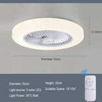 ventilateur moderne télécommande lumineux blanc rose or bleu marron grille opacité invisible