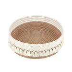 panier tissé boho chic beige noir franges rangement cosmétiques réutilisable multifonction opacité
