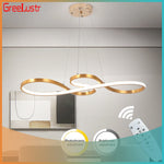Suspension lumineuse moderne or blanc forme infini 10 sources lumineuses télécommande INCLUDED