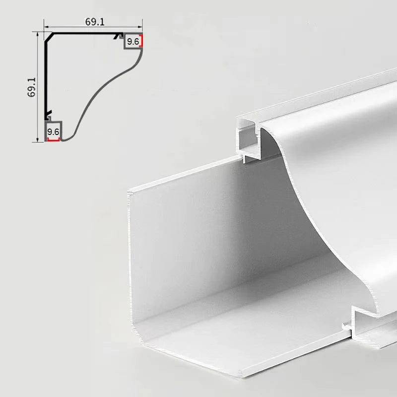 Bande LED éclairant une chambre à coucher moderne