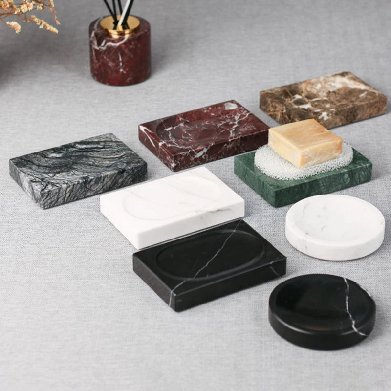 support savon moderne marbre blanc noir vert salle bain eco friendly