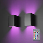 applique murale led noir contemporaine télécommande éclairage chambre coucher haut bas