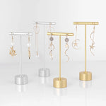 présentoir bijoux moderne or argent coeurs étoiles boucles oreilles élégant tringles fixations inclusées