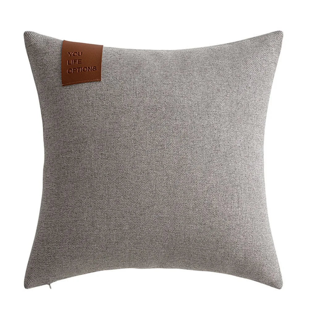 housse coussin moderne géométrique bleu marine marron gris 40x40 50x50 cm polyester coton